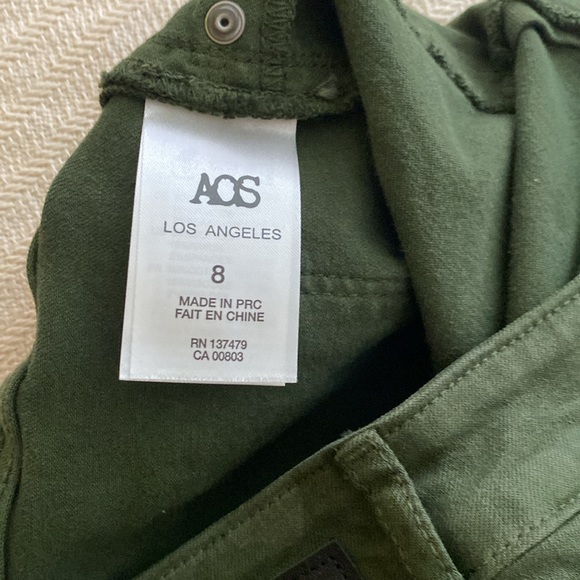 AOS Los Angeles Christina Raw Hem Army Green camouflage skinny Jeans.  Size 8 - Picture 8 of 9